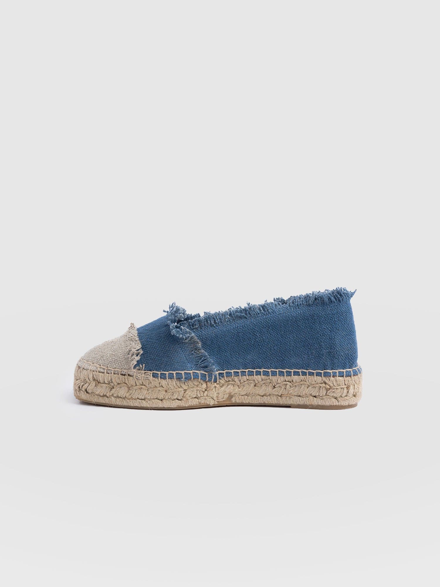 Ivy Frayed Espadrille Pumps Blue